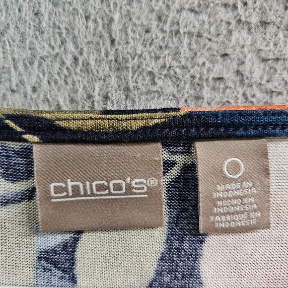 Chico's Knit Top Women Size 0 Floral Print Multicolor Preppy - Picture 3 of 10